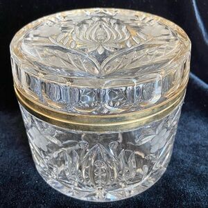 Vintage Anna Hutte Bleikristall 24% Lead Crystal Hand made Large Trinket Box
